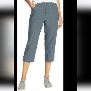 Eddie Bauer Capri Pants Women Size 10 Gray Tech Stretch Outdoor Hiking Camping